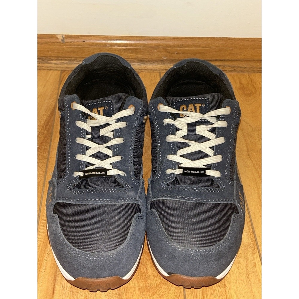 CAT Caterpillar Mens 12 Navy Work Shoes Safety Venward Composite Toe P91482